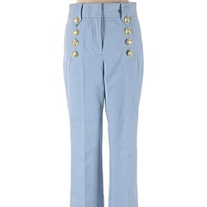 Derek Lam Sky Blue Flare Trousers with Gold Accents